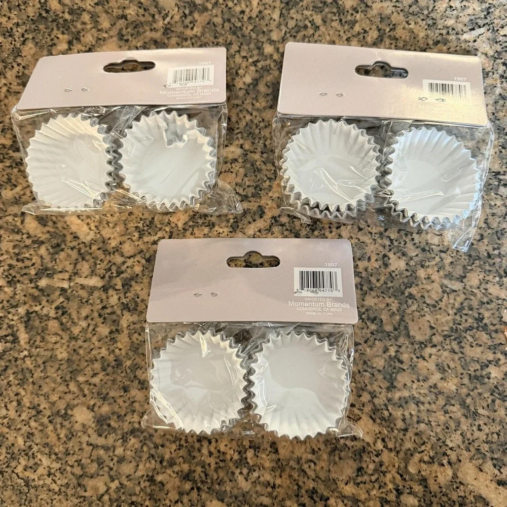 It's A Party Foil Mini Cupcake Cups 3 Packs of 80pcs Each Silver Liners Baking